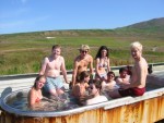 The guys in the H&uacute;sav&iacute;k spa.  The spa is an old cheese vat filled with a mixture of geothermal hot water and sea water, genius!